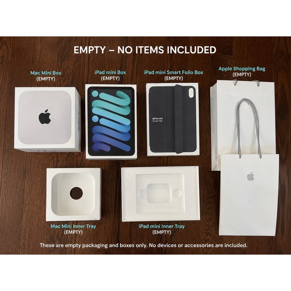 Empty Apple Packaging Lot Mac Mini Box iPad Mini Box Smart Folio Bag ONLY